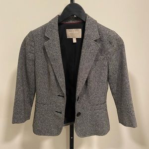 3/4 Sleeve grey and black polka dot Banana Republic blazer size 00P.